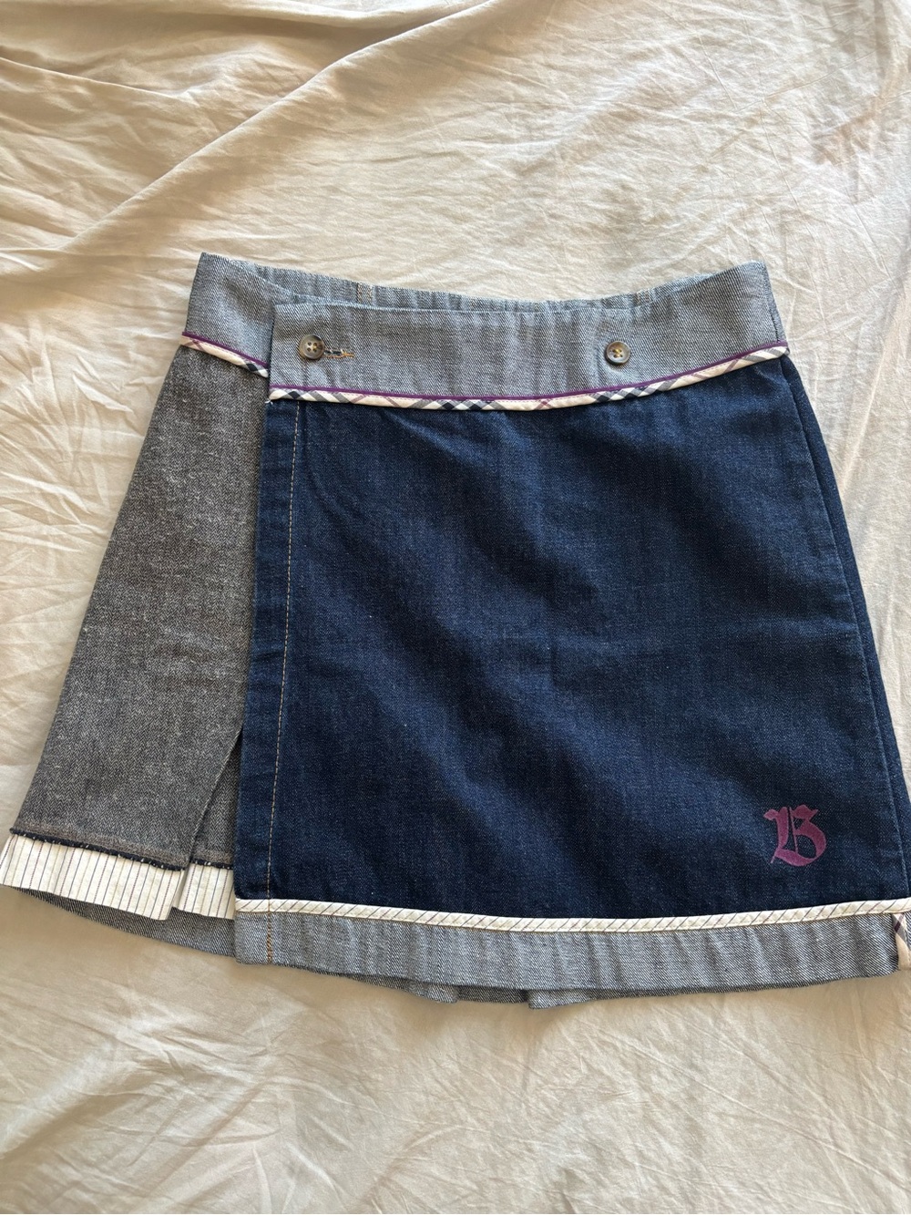 burberry vintage denim skirt